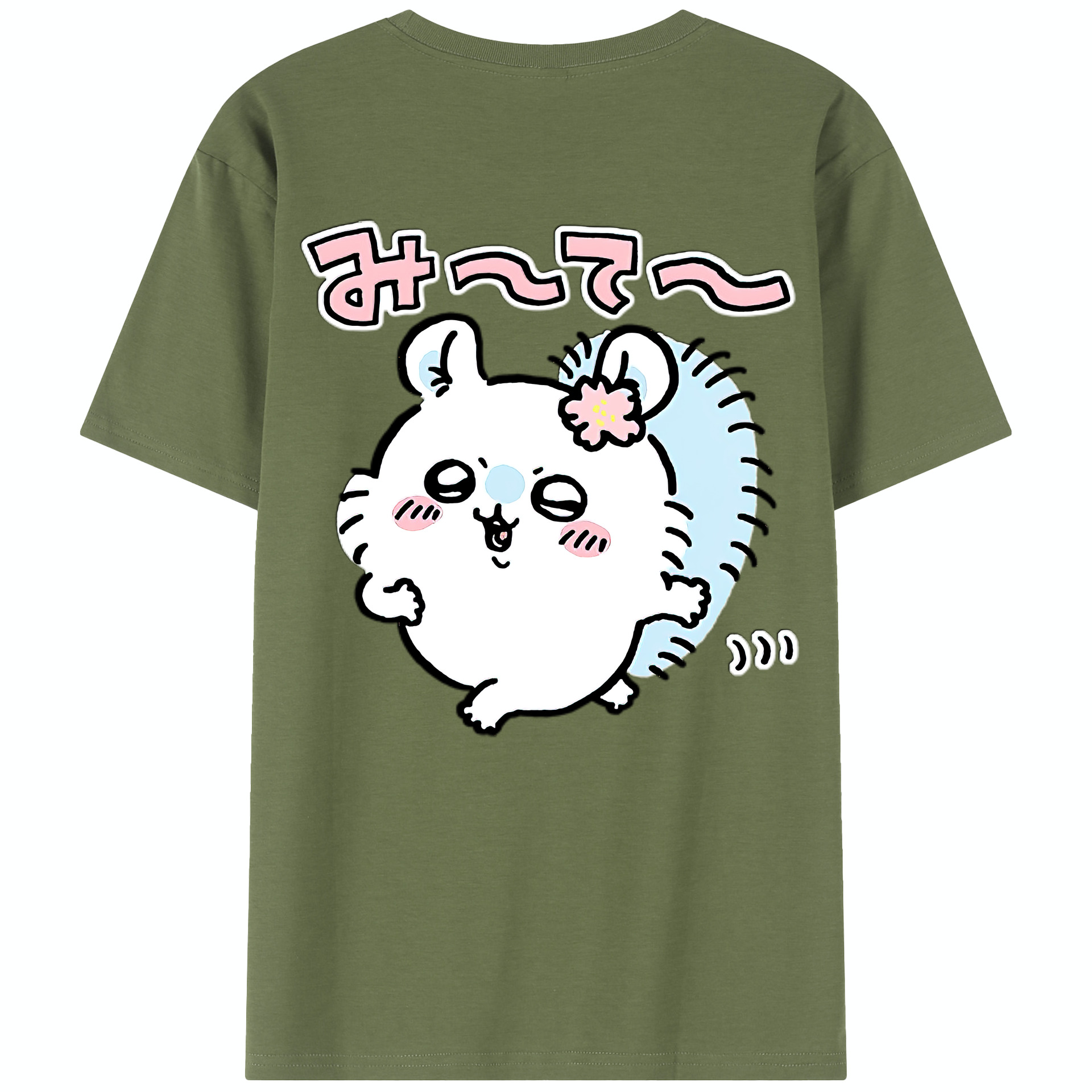 （画像用） ちいかわ モモンガ Chii-kawa Momonga 綿100％半袖Tシャツ（背面プリント）